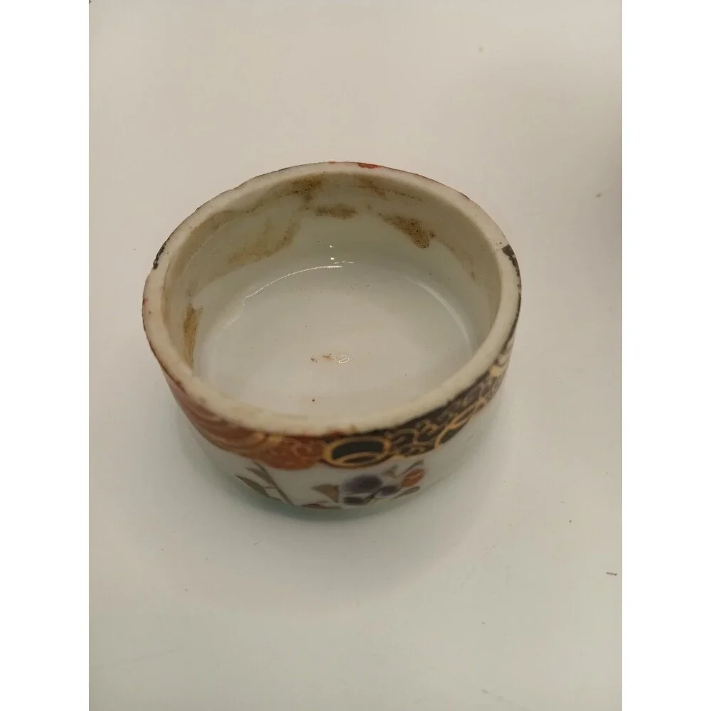 Vintage Kutani Japanese Hand Painted Lidded Ginger Jar 5